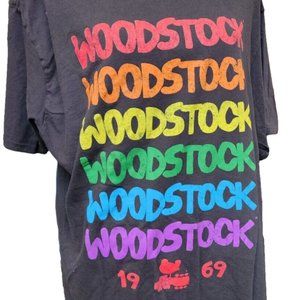Woodstock 1969 Black T-Shirt Size 2XL Concert Retro